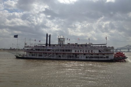 Rader stoom boot op de Mississippi rivier